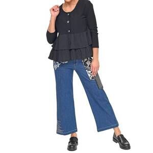 NEW TULIP CLOTHING cherub scoop neck cardigan in black